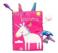 Teouuas Libri di Stoffa per Neonati, Libro Sensoriale Neonati, Libro Neonato 0-3 Mesi, Giochi Sensoriali per Neonatis, Giocattoli Educativi per Bambini e Bambine (Modello Unicorno)