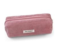 Teouuas Pencil Case, Astuccio in Tessuto a Coste Portatile, Astuccio in Velluto a Coste, Astuccios in Velluto a Costes a Doppio Strato, per Scuola, Casa e Ufficio (Rosa)