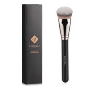 TEOYALL Pennello piatto angolato per fondotinta, pennello kabuki grande con setole sintetiche dense per il trucco di base con fondotinta liquido, in crema o in polvere
