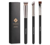 Teoyall Set di pennelli per correttore, pennello piatto per fard, pennello angolato per il contorno del naso, pennello ultra sottile per eyeliner, sopracciglia per una finitura impeccabile (370S/punta