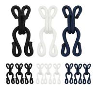 TEOZBLU 12 Pcs Ganci Per Chiusura Pelliccia, Chiusura Per Cappotto In Pelliccia,Ganci e Occhielli Per Cucire, Ferretti Per Reggiseno,Ganci e Chiusure Per Occhi Ricoperti In Tessuto Per Mantello,Giacca