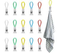 TEOZBLU 15 Pcs Clip per Asciugamani, per evitare che l'asciugamano si soffia via, Appendini per Asciugamani, Gancio per Asciugamani, Clip per Telo Mare, per Cucina e Bagno