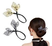 TEOZBLU 2 Pcs Accessori Capelli Dei Capelli Del Fiore Del Cristallo Di Rocca,Creatore Francesi Torsione Del Chignon Capelli,Curler Per Capellis,Chignon Bambina,Twist Curler Chignon Per Ciambella Donut
