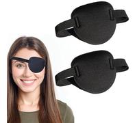 TEOZBLU 2 Pezzi Benda Occhio per Bambini Adulti Benda per Regolabili Toppe per Strabismo Occhio Eye Patch Benda Pirata per L'amliopia e lo Strabismo per Adulti e Bambini Occhio