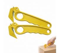 TEOZBLU 2 Pezzi Taglierino Piccolo Professionale, Cutter per Scatole e Cartone, Taglia Cartone di Sicurezza Portatile, Ideale per Ufficio, Casa e Magazzino, Giallo