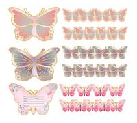 TEOZBLU 30 Pcs Inviti Compleanno Bambina, Biglietti Invito Compleanno Dei Bambini, Patines Per Bambino,15x10 cm, Motivo Farfalle, Inviti Battesimo Per Ragazze e Ragazzi,Feste Di Compleanno Per Bambini