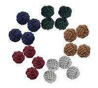 TEOZBLU 5 Paia Gemelli Camicia Uomo Donna,Seta Tessuto Nodo Gemelli Set Per Camicia/Abito,Copribottoni Camicia,Set Regalo Uomo, Vintage Eleganti Gemello Nodo Seta,Rotondo Per Il Regalo Di Nozze Affari