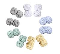 TEOZBLU 5 Paia Gemelli Camicia Uomo Donna,Seta Tessuto Nodo Gemelli Set Per Camicia/Abito,Copribottoni Camicia,Set Regalo Uomo, Vintage Eleganti Gemello Nodo Seta,Rotondo Per Il Regalo Di Nozze Affari