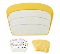 TEOZBLU Porta Carte da Gioco Professionale per Mani Libere, Supporto Reggi Carte Ergonomico per Bambini, Anziani e Adulti, Ideale per Poker e Giochi da Tavolo, 18x12 cm, Colore Crema