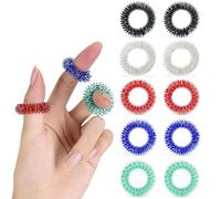 TEOZBLU Set di 10 anelli per agopressione sensoriali, per promuovere la circolazione sanguigna, sollievo dallo stress