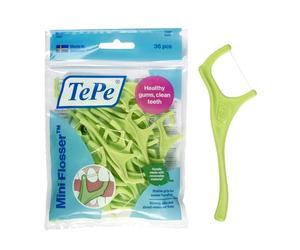 TePe Mini Flosser, 36 pezzi, filo interdentale per denti, efficace strumento per rimozione della placca interdentale, per una pulizia facile tra i denti, per spazi stretti