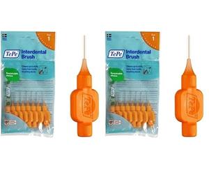 TePe Scovolino, Originale, Arancione, 0.45 mm/ISO 1, 8pz, Rimozione Placca, Pulizia Interdentale Efficace, Filo Interdentale, per Spazi Stretti (Confezione da 2)