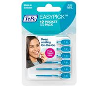TePe Scovolino Tepe EasyPick M/L blu per igiene orale, 12 pezzi