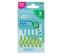 TEPE Spazzolino interdentale originale, spazzola dentale morbida per la pulizia dei denti, confezione da 6, 0,8 mm, grandi spazi vuoti, verde, taglia 5