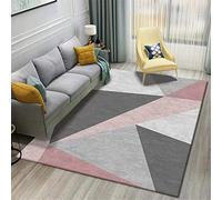 TEPPICH-CY-ZK Tappeto Soggiorno Moderno Soft-Pink Grey Black Modern Simple Geometric Pattern Super Soft Living Room Carpet-160 * 230cm