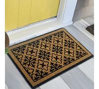 Teppich-Traum Raschietto per scarpe con ornamenti & bordo - resistente cocco marrone nero, 40 x 60 cm