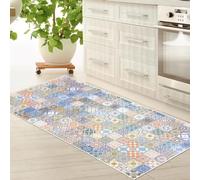 Teppich-Traum Tappeto da cucina colorato e lavabile con supporto in gel e motivo a piastrelle orientali Dimensione 80x150 cm