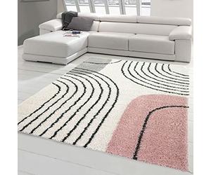 Teppich-Traum Tappeto da Design con forme rotonde | facile manutenzione | rosa crema Größe 140x200 cm