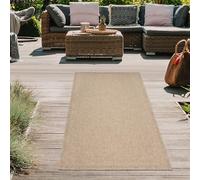 Teppich-Traum Tappeto da esterno resistente alle intemperie Sisal Look Giardino Terrazza Balcone Beige/Naturale 60x90 cm