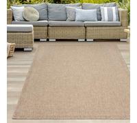 Teppich-Traum Tappeto da esterno resistente alle intemperie sisal look giardino terrazzo balcone beige/colore naturale rotondo 120 cm di diametro