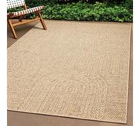 Teppich-Traum Tappeto da Interno ed Esterno grande 240x340 cm in fibra di sisal, colore naturale beige marrone per giardino terrazza balcone