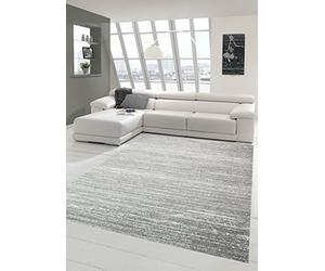 Teppich-Traum Tappeto di Design e Tappeto Moderno Tappeto Mucchio Basso Uni Design Grigio Größe 160x230 cm