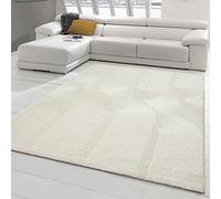 Teppich-Traum Tappeto di Riciclo con Forme Ovali moderne - nel rispetto dell'ambiente - crema, 160 x 230 cm