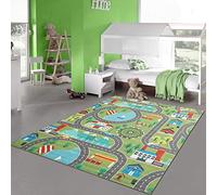 Teppich-Traum Tappeto Gioco per Bambini Paesaggio Urbano - ruota panoramica Montagne - verde Dimensione 200 x 290 cm