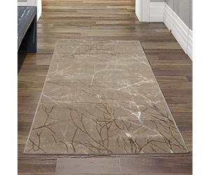 Teppich-Traum Tappeto moderno dal Design di Rami astratto | easy care | beige marrone, 80x150 cm