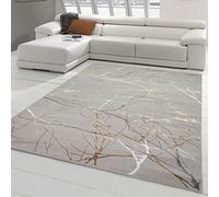 Teppich-Traum Tappeto moderno dal Design di Rami astratto | easy care | oro, 140x200 cm