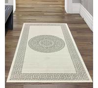 Teppich-Traum Tappeto moderno Orient soggiorno pelo corto corridoio ingresso runner corto orientale elegante lucido crema grigio 60x110 cm