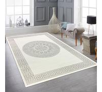 Teppich-Traum Tappeto Soggiorno Camera da letto a pelo corto designer Orientale moderno pregiato elegante lucido crema grigio 160x230 cm