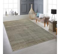 Teppich-Traum Tappeto stile moderno minimalista con sottili curve e linee delicate al tatto, resistente, indeformabile, sobrio eleganza per soggiorno, sala da pranzo, sonno, verde, 200 x 290 cm