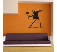 Teppista con un bouquet Appassionato di calcio Adesivo Banksy arredamento elegante vivaio Sticker (adesivo murale) Soggiorno decalcomania decalcomanie casa moderno adesivi camera da letto decorazione