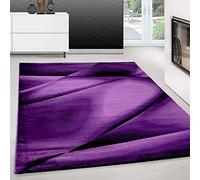 Teppium Moderno Tappeto per Soggiorno 120x170 cm, Viola, Design Astratto a Onde - Tappeto a Pelo Corto Extra Morbido e Facile da Pulire, Lavabile, Ideale per Cucina, Camera da Letto e Sala da Pranzo