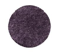 Teppium Moderno Tappeto Salotto 120 cm Rotondo Viola-2 - Shaggy Tappeto per scendiletto Camera da Letto, Cucina y Soggiorno - Tappeto Morbido y Fluffy, Monocromatico, facile manutenzione