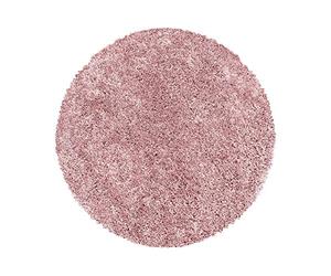 Teppium Moderno Tappeto Salotto 160 cm Rotondo Rosa-2 - Shaggy Tappeto per scendiletto Camera da Letto, Cucina y Soggiorno - Tappeto Morbido y Fluffy, Monocromatico, facile manutenzione