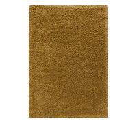 Teppium Moderno Tappeto Salotto 160x230 cm Color Oro - Shaggy Tappeto per scendiletto Camera da Letto, Cucina y Soggiorno - Tappeto Morbido y Fluffy, Monocromatico, facile manutenzione