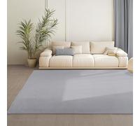 Teppium Tappeto Argento 200x280 cm Tappeto a Pelo Corto Lavabile, Antiscivolo e Morbido, Design Monocromatico Moderno per Soggiorno, Camera da Letto, Cucina e Cameretta