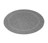 Teppium Tappeto da Esterno Impermeabile 160 cm Rotondo Grigio - Tappeto Resistente alle Intemperie e Lavabile in Lavatrice - Tappeto per Campeggio, Giardino, Balcone, Terrazza