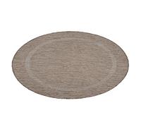 Teppium Tappeto da Esterno Impermeabile 160 cm Rotondo Marrone - Tappeto Resistente alle Intemperie e Lavabile in Lavatrice - Tappeto per Campeggio, Giardino, Balcone, Terrazza