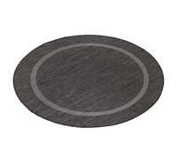 Teppium Tappeto da Esterno Impermeabile 160 cm Rotondo Nero - Tappeto Resistente alle Intemperie e Lavabile in Lavatrice - Tappeto per Campeggio, Giardino, Balcone, Terrazza