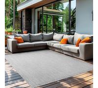 Teppium Tappeto da Esterno Impermeabile 160x230 cm Grigio - Tappeto Resistente alle Intemperie e Lavabile in Lavatrice - Tappeto per Campeggio, Giardino, Balcone, Terrazza