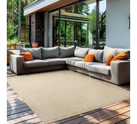 Teppium Tappeto da Esterno Impermeabile 300x400 (280x370 cm) Beige - Tappeto Resistente alle Intemperie e Lavabile in Lavatrice - Tappeto per Campeggio, Giardino, Balcone, Terrazza