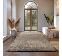 Teppium Tappeto in Cotone Chenille Beige 240x340 cm Lavabile, Stile Boho, Vintage Kelim, Pelo Corto, Antiscivolo e Morbido, Monocromatico Mélange, Per Soggiorno, Camera, Ufficio e Cucina