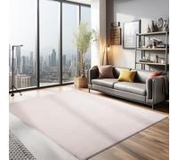 Teppium Tappeto per Soggiorno 140x200 cm Beige Lavabile, Pelo Corto, Moderno Design Monocromatico - Tappeto Lavabile Antiscivolo Extra Morbido e Fluffy per Cucina, Camera da Letto