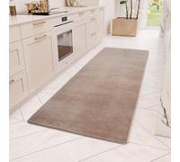 Teppium Tappeto Runner Marrone 80x250 cm Tappeto a Pelo Corto Lavabile, Antiscivolo e Morbido, Design Monocromatico Moderno per Camera da Letto, Cucina e Corridoio
