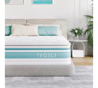 TeQsli Materasso matrimoniale da 135 x 190 x 25 cm, in gel memory foam, ortopedico a 7 zone, rigidità media per alleviare il dolore alla schiena, 135 x 190 x 25 cm