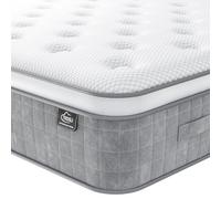 TeQsli Materasso ortopedico doppio da 25,4 cm, 7 zone, in memory foam gel e molle insacchettate, per alleviare la pressione e il dolore alla schiena, rigidità media, supporto ai bordi, 135 x 190 x 25