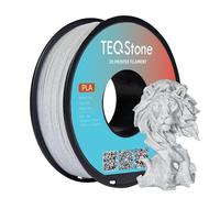 TEQStone Filamento PLA 1,75 mm marmo grigio superficie simile alla pietra, precisione dimensionale +/- 0,03 mm stampante 3D filamento Marble PLA 1 kg bobina sottovuoto imballaggio